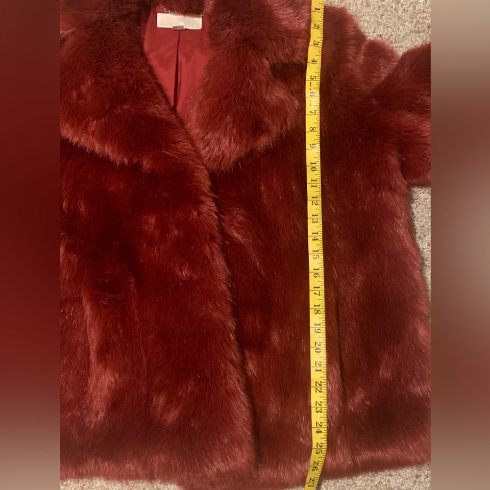 NWOT Michael Kors red faux fur coat - Picture 8 of 8